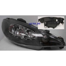 PEUGEOT 206 98-05 REFLEKTOR CZARNY P
